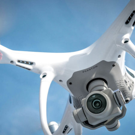 Drone. Quadrocopter close-up