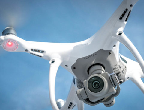Drone. Quadrocopter close-up