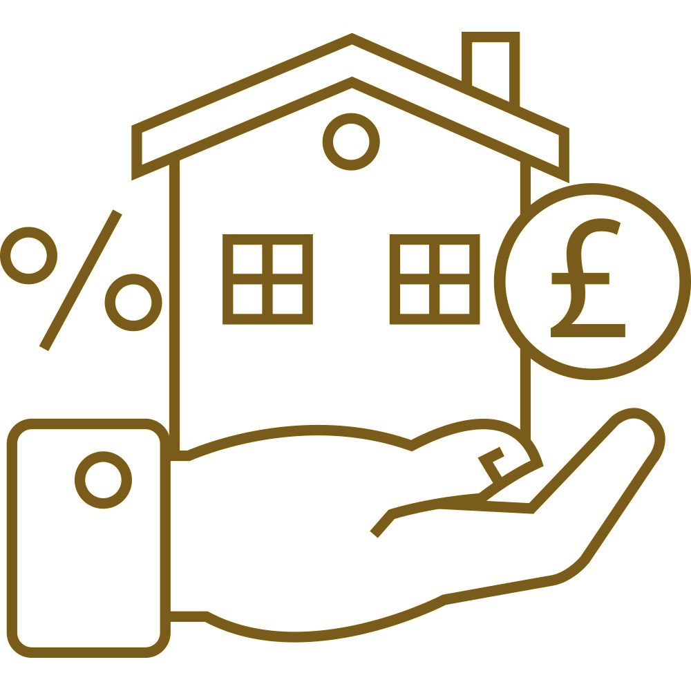 Graphic illustration of a house on top of an open palm